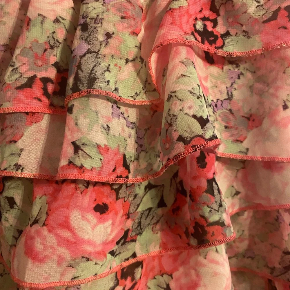 Jessica Simpson girls ruffle‎ dress sz 4T coral and floral